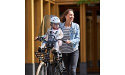 Front-Mounted Child Bike Seat w/ Adaptor Urban Iki - Inaho Beige/Bincho Black