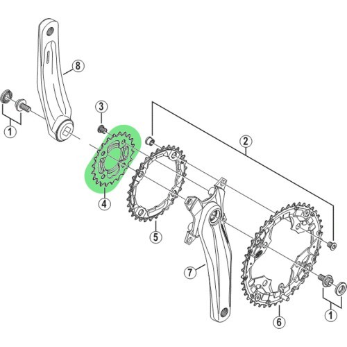 Front Chainring Shimano FC-M431-8 26T 9sp (black)