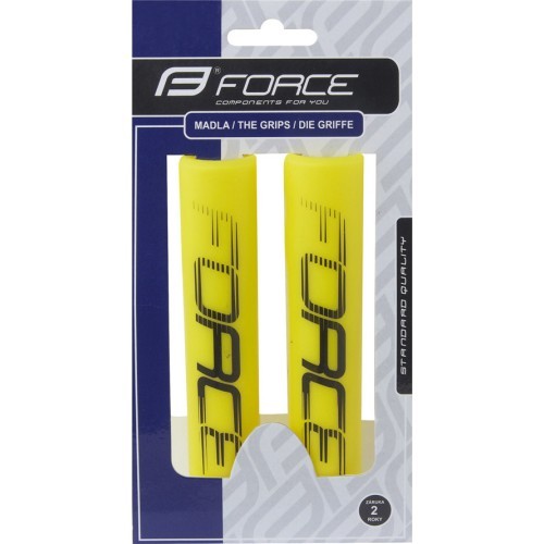Stūres rokturi FORCE Slick 125mm (silikona, dzelteni)