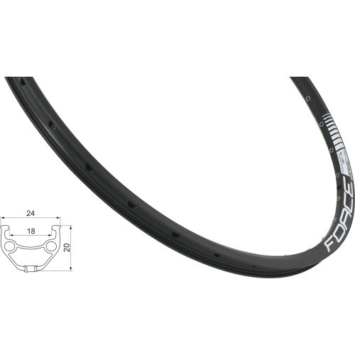 FORCE Basic Rim 27.5" (584x18), disc brake, 36H, black