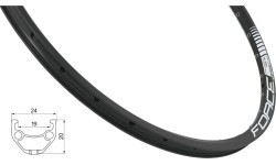 Loks 26", FORCE Basic (559x19), disku bremzēm, 36H (melns)