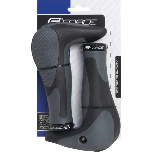 FORCE Gel Grips with Integrated Bar Ends 113x22.2mm (black/grey)