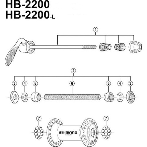 Priekšējā ass Shimano HB-RM50 (melna)