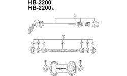 Ось передняя Shimano HB-RM50 (чёрная)