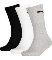 Puma Junior Crew Socks Black Grey White 907958 03