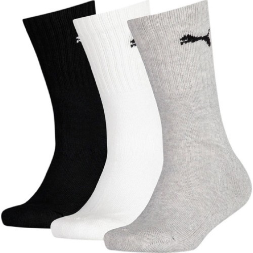 Puma Junior Crew Socks Black Grey White 907958 03