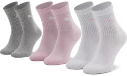 Puma zeķes pusaudžiem Junior Crew White Grey Pink 907958 05