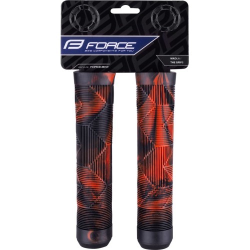 Stūres rokturi FORCE BMX 145mm (melns/sarkans)