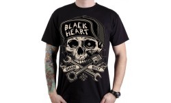 T-Shirt BLACK HEART Garage Built - Black