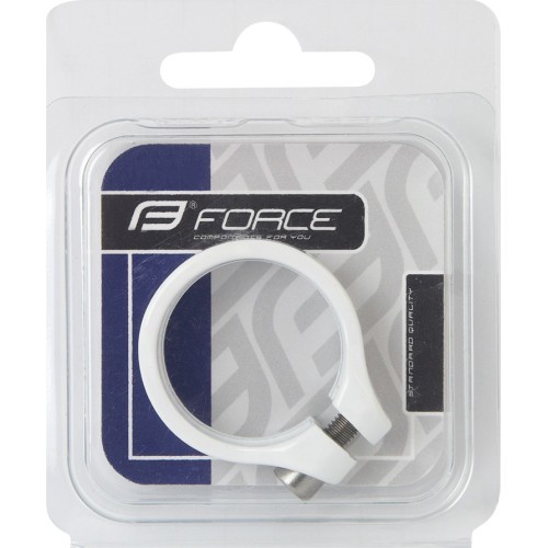 Seatpost clamp FORCE 34.9mm (aluminium, white)