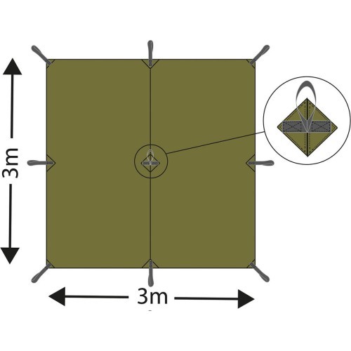 Тент «Tarp Extreme», зелёный OD, ок. 300 x 300 см