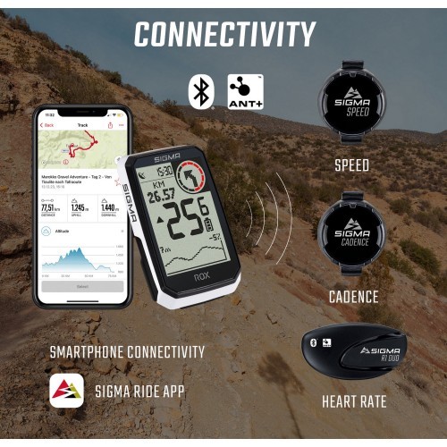 SIGMA ROX 4.0 Endurance GPS bike computer, White, Sensor Set