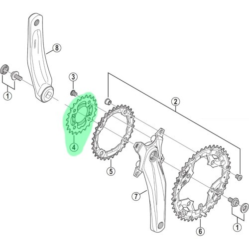 Передняя звезда Shimano Alivio M430 22T