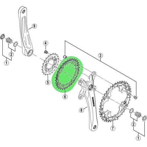 Priekšējā zvaigzne SHIMANO FC-M361 32T Acera