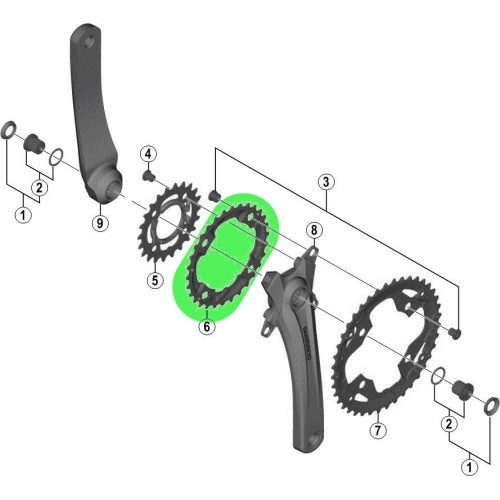 SHIMANO Alivio M4000 priekšējā zvaigzne, 30T