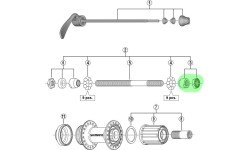 Konuss un uzgrieznis aizmugurējai rumbai Shimano FH-RM35