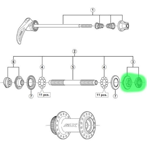 Konuss un uzgrieznis rumbai Shimano HB-M675 (labais)