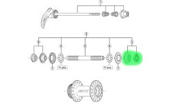 Konuss un uzgrieznis rumbai Shimano HB-M675 (labais)