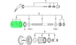 Конус, шайба и гайка для втулки Shimano HB-M590