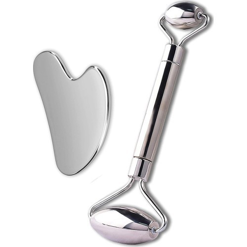Metal Face Roller & Gua Sha Set inSPORTline Comesta Set