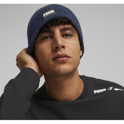 Шапка Puma Ribbed Classic Cuff Beanie, синяя 024038 02