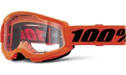 Motocross Goggles 100% Strata 2 New - Orange, clear plexi