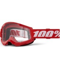 Motocross Goggles 100% Strata 2 New - Red, Clear Plexi
