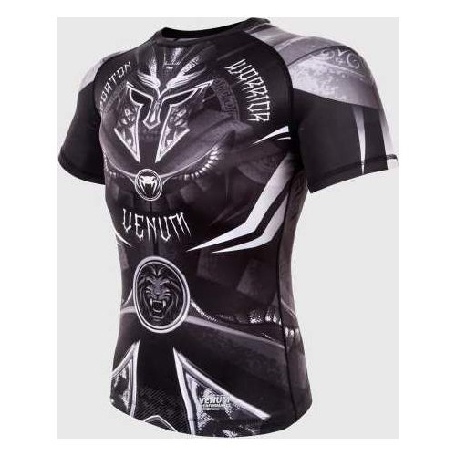 Venum Gladiator 3.0 Rashguard - Black/White - Short Sleeves