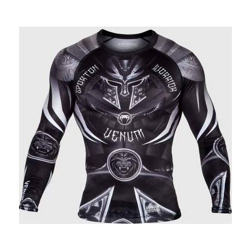 Krekls Venum Gladiator 3.0 Rashguard ar garām piedurknēm, melns/balts