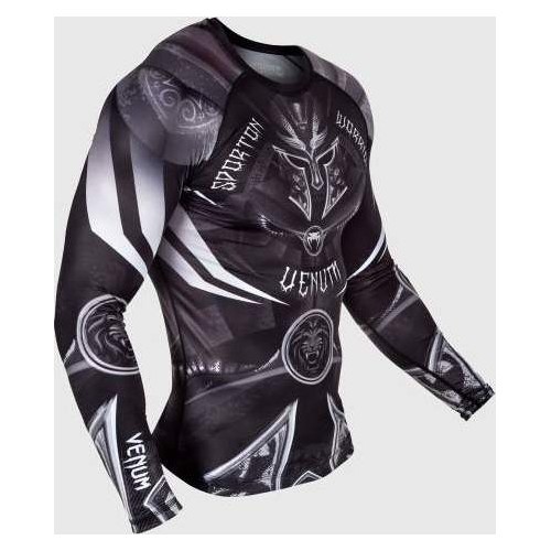 Krekls Venum Gladiator 3.0 Rashguard ar garām piedurknēm, melns/balts