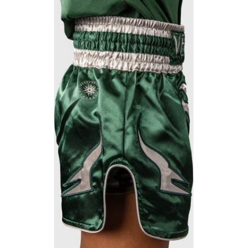 Venum Inferno Muay Thai Shorts - Forest Green/ Off White