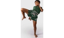 Venum Inferno Muay Thai Shorts - Forest Green/ Off White