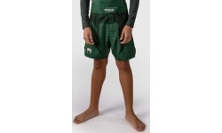 Venum Attack Kids Fightshorts - Forest Green/ Off White