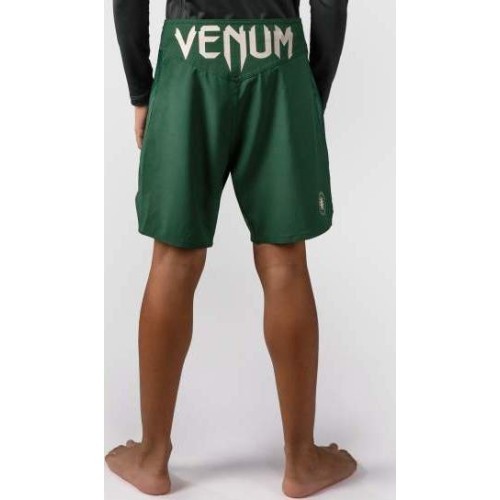Venum Attack Kids Fightshorts - Forest Green/ Off White