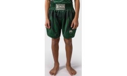 Venum Attack Kids Boxing Shorts - Forest Green/ Off White