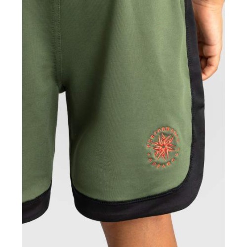 Venum Classic Kids Boxing Shorts - Army Green/Orange