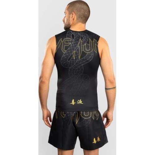 Venum Serpenti Sleeveless Rashguard - Black/Silver/Gold