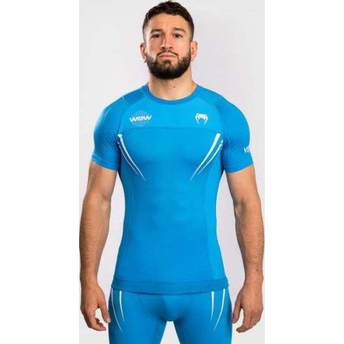 Venum x WOW FC Short Sleeve Rashguard - Pacific Blue