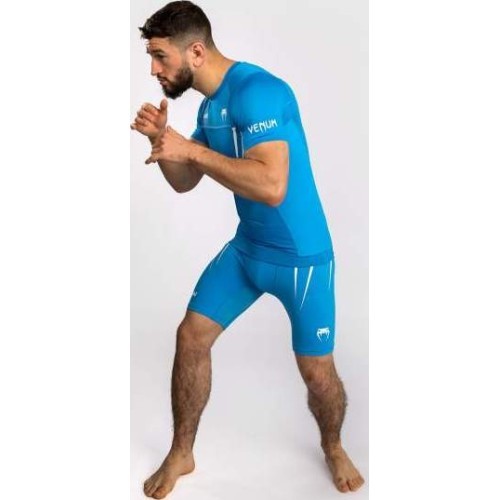 Venum x WOW FC Short Sleeve Rashguard - Pacific Blue