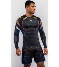 Venum x TEKKEN 8 rashguard krekls ar garām piedurknēm Yoshimitsu, melns/oranžs