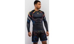 Venum x TEKKEN 8 rashguard krekls ar garām piedurknēm Yoshimitsu, melns/oranžs