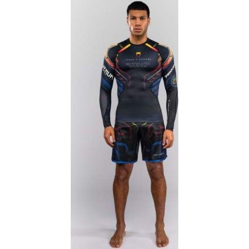Venum x TEKKEN 8 rashguard krekls ar garām piedurknēm Yoshimitsu, melns/oranžs