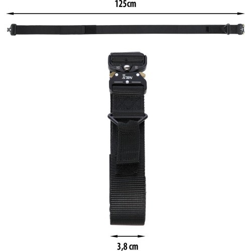 Taktiskā josta Nils Camp NC1729, melna, 125 cm