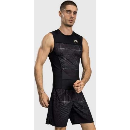 Venum G-Fit Air Men's Sleeveless Rashguard - Deep Black/Desert Sand