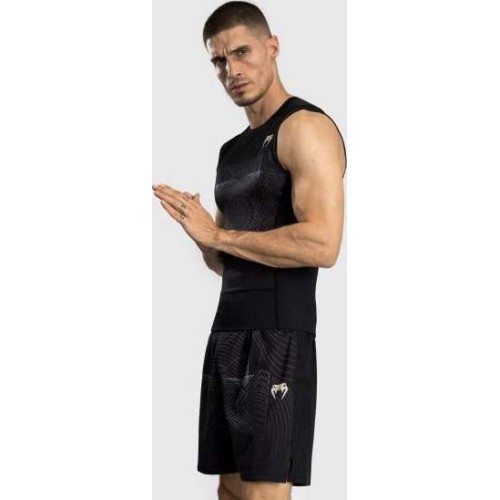 Venum G-Fit Air Men's Sleeveless Rashguard - Deep Black/Desert Sand