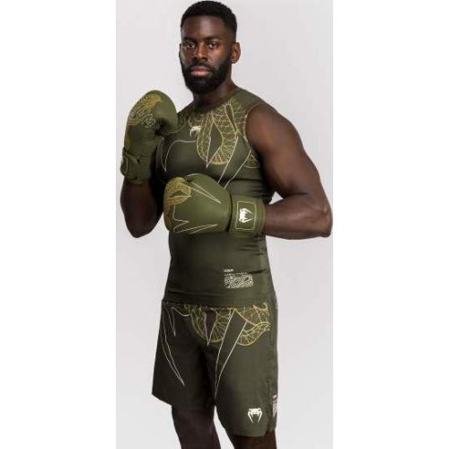 Venum Serpenti Sleeveless Rashguard - Khaki/Bronze/Ivory
