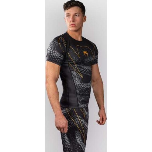 Рашгард Venum Matupa с коротким рукавом – Black/Grey/Gold