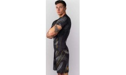 Venum Matupa rashguard ar īsām piedurknēm – Black/Grey/Gold