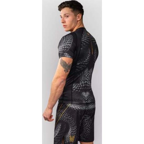 Рашгард Venum Matupa с коротким рукавом – Black/Grey/Gold