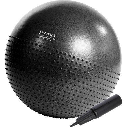 YB03 NEW 75CM BLACK GYM BALL HMS